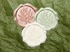 Loden Green Tissue Featured with Rose Gold, Ivory and Sage Green Wax Seals