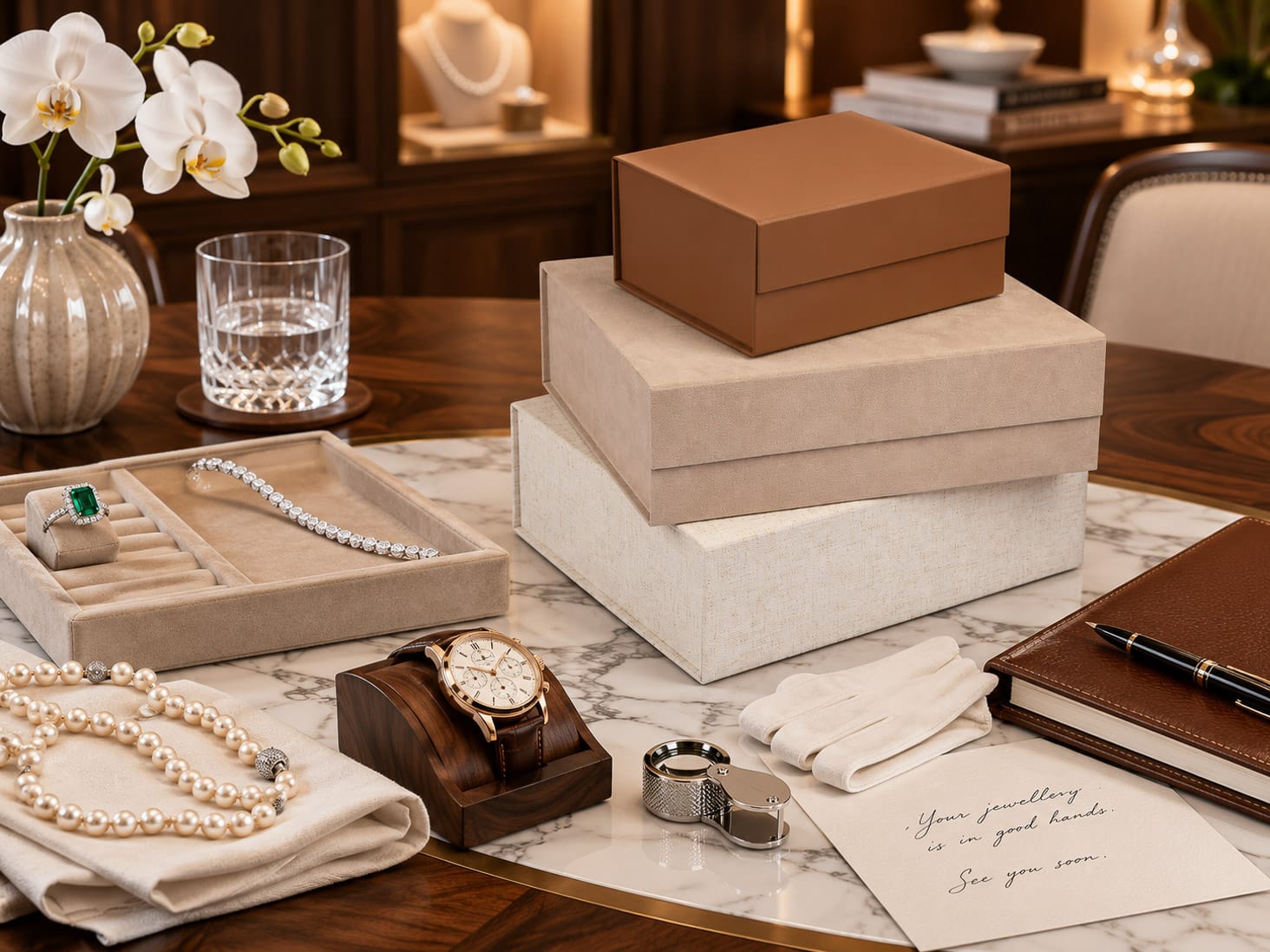 Tan Leather Gift Boxes for Jewellery and Luxury Accessories