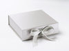 Silver Medium Slot Gift Box with changeable ribbon and magnetic closures