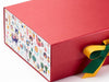 Mexican Mix FAB Sides® Featured on Red Gift Box with Forest Green and Dandelion Ribbon