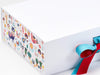 Mexican Mix FAB Sides® Featured on White Gift Box with Hot Red and Misty Turquoise Ribbon