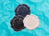 Misty Turquoise Tissue Paper with Pale Pink, Black and Navy Blue Wax Seals