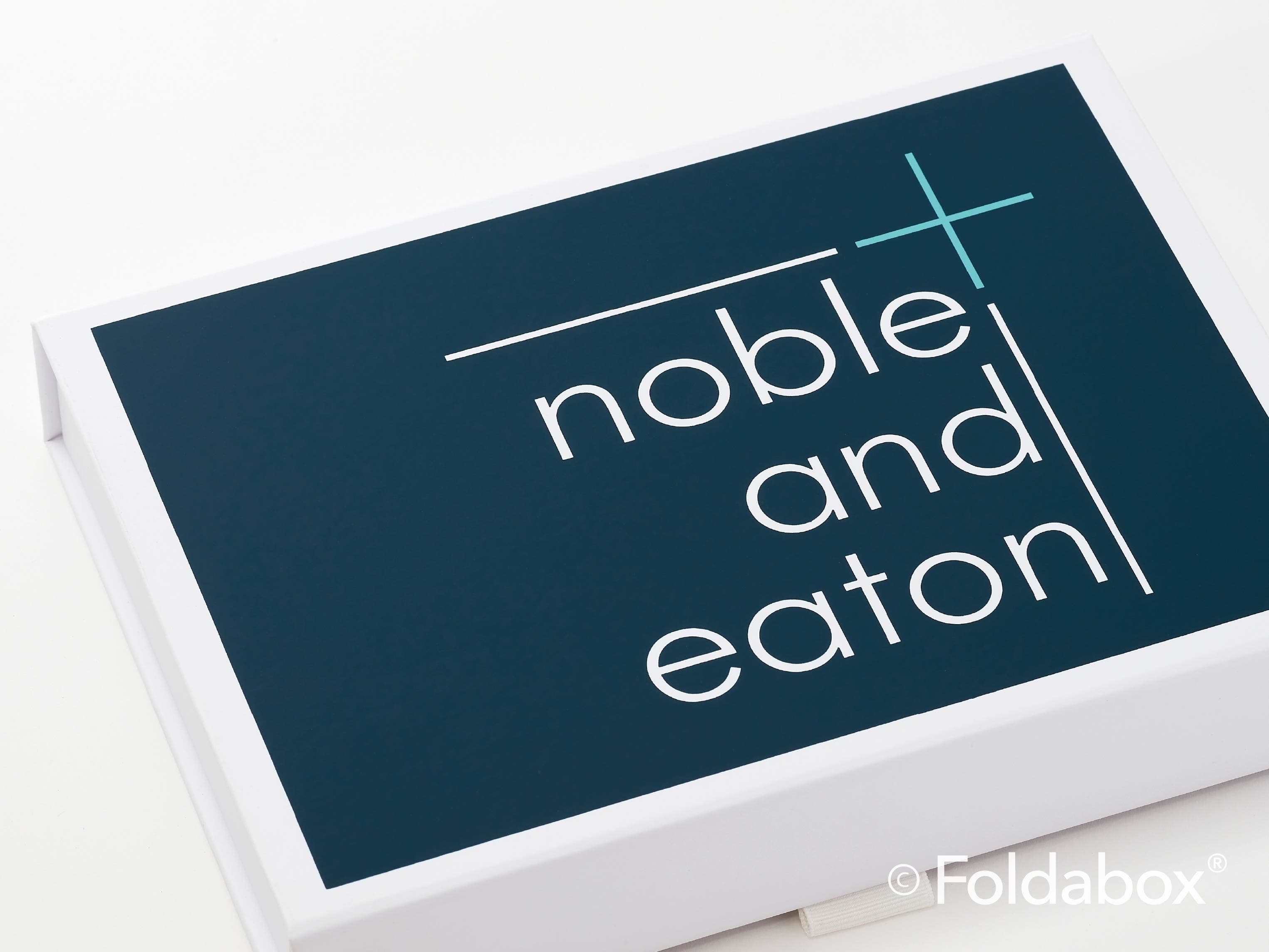 Custom Logo Printing Onto White A5 Shallow Gift Box