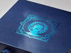 Navy Blue XL Deep Gift Box with Custom Blue Foilco 6069 Foil Design