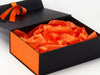 Orange Tissue Paper Featured with Black Gift Box and Orange FAB Sides®