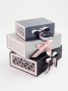 Powder Pink Grosgrain Ribbon Featured on Silver Gift Box with Pale Pink Hearts FAB Sides®