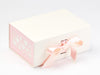 Ivory and Pale Pink Satin Ribbon with Pale Pink Hearts FAB Sides® Featured on Ivory Gift Box