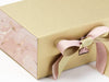 Pink Marble FAB Sides® Decorative Side Panels on Gold Gift Box with Vanilla Double Ribbon