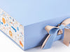 Rainbow Zoo FAB Sides® Featured on Pale Blue Gift Box with Tan Double Ribbon