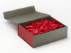 Red Tissue Paper Featured in Naked Grey® Gift Box with Red Textured FAB Sides®
