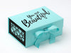 Robin Egg Blue A5 Deep Gift Box Featured with Black Heart FAB Sides® and Custom Black Logo Print