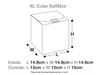 Diagram of an XL Cube SoftBox with dimensions labeled