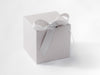 Cloud Grey Soft box Large gift box with a ribbon on a white background