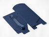 Navy blue XL Cube Softbox folded flat with and ribbon on a white background
