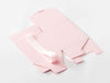 Pale Pink soft box with ribbons folded flat on a white background