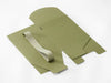 Sage Green XL Cube Softbox with ribbons on a white background