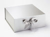 Silver XL Deep Folding Gift Box Sample Supplied with Ribbon