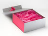 Hot Pink Tissue Paper Featured in Silver Gift Box with Hot Pink FAB Sides®