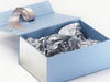 Silver Tissue Paper Featured with Pale Blue Gift Box and Metallic Silver FAB Sides®