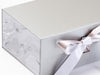 Smoke Marble FAB Sides® Featured on Silver Gift Box with Silver and Whits Satin Ribbon