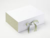 Spring Moss Ribbon Featured on White No Magnet Slot Box with Sage Green Linen FAB Sides®
