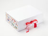 Radiant Red Ribbon Featured on White No Magnet Slot Gift Box with Mexican Mix FAB Sides®
