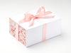 Pale Pink Satin Ribbon Featured on White No Magnet Gift Box with Pink Peony FAB Sides®