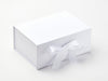 Sample White A5 Deep No Magnets Gift Box with Changeable Ribbon