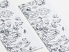 White Botanical Sketch FAB Sides® Decorative Side Panels Close Up - A4 Deep
