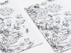 White Botanical Sketch FAB Sides® Decorative Side Panels Close Up - A5 Deep