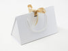 Medium White BoxBag® Featured with Gold Sparkle Satin Ribbon