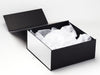 White Tissue Paper Featured in Black Gift Box with White FAB Sides®