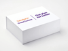 White A4 Deep Gift Box with Custom 2 Colour Printed Design
