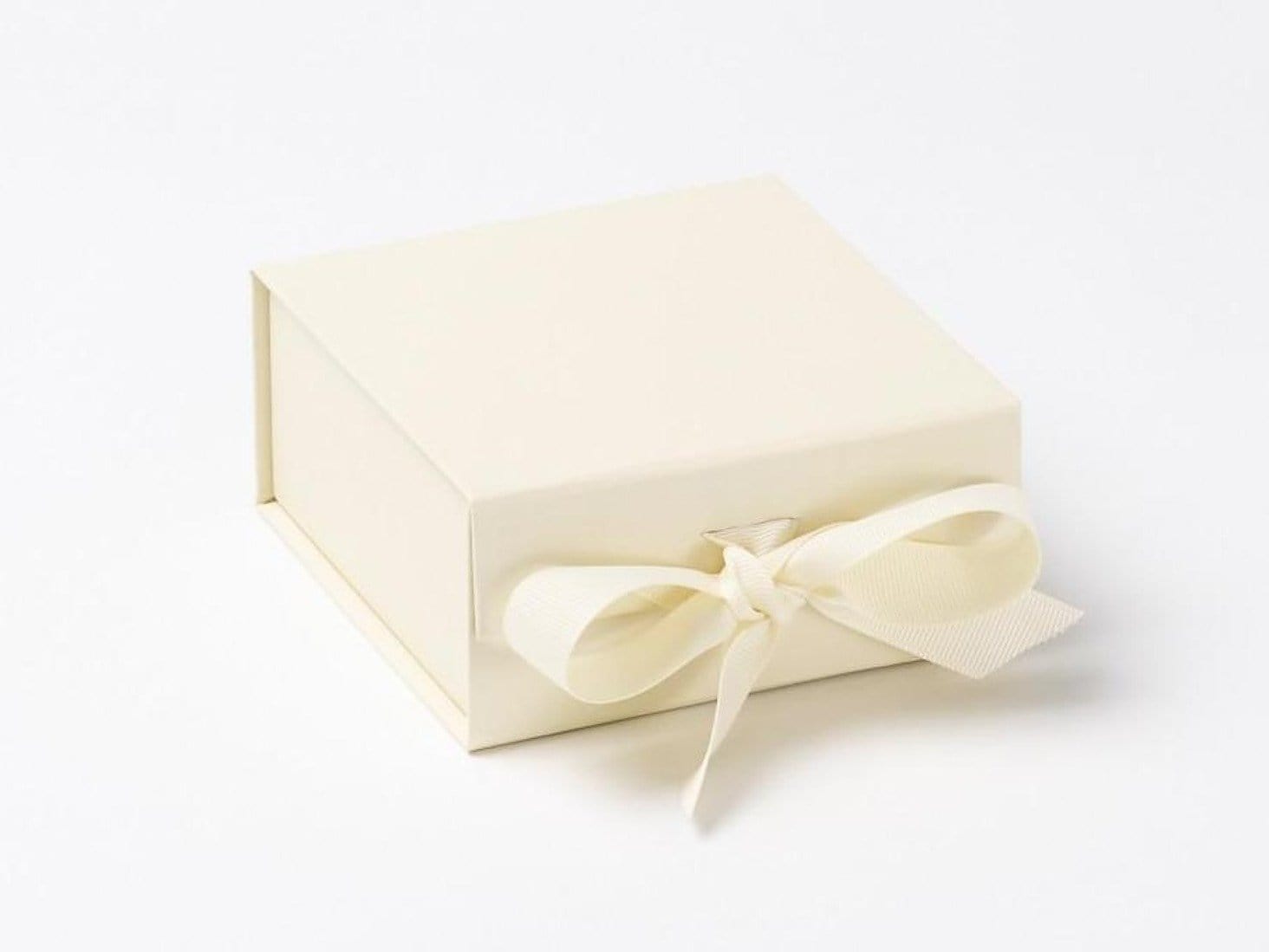 Small ivory folding gift box or wedding favour box from Foldabox