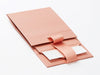 Rose Gold Small Gift Box with Fixed Ribbon Supplied Flat