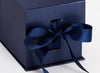 Navy Blue Folding Gift Box Sample Ribbon Detail