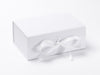White A5 Deep Folding Gift Boxes with ribbon available from UK stock