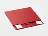 Red A6 Shallow Gift Box Supplied Flat with Ribbon Tab