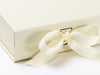 Medium Ivory Gift Box with Changeable Ribbon Detail from Foldabox UK