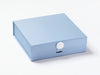 Pale Blue Medium Gift Box Featured with White Facet Dome Decorative Closure