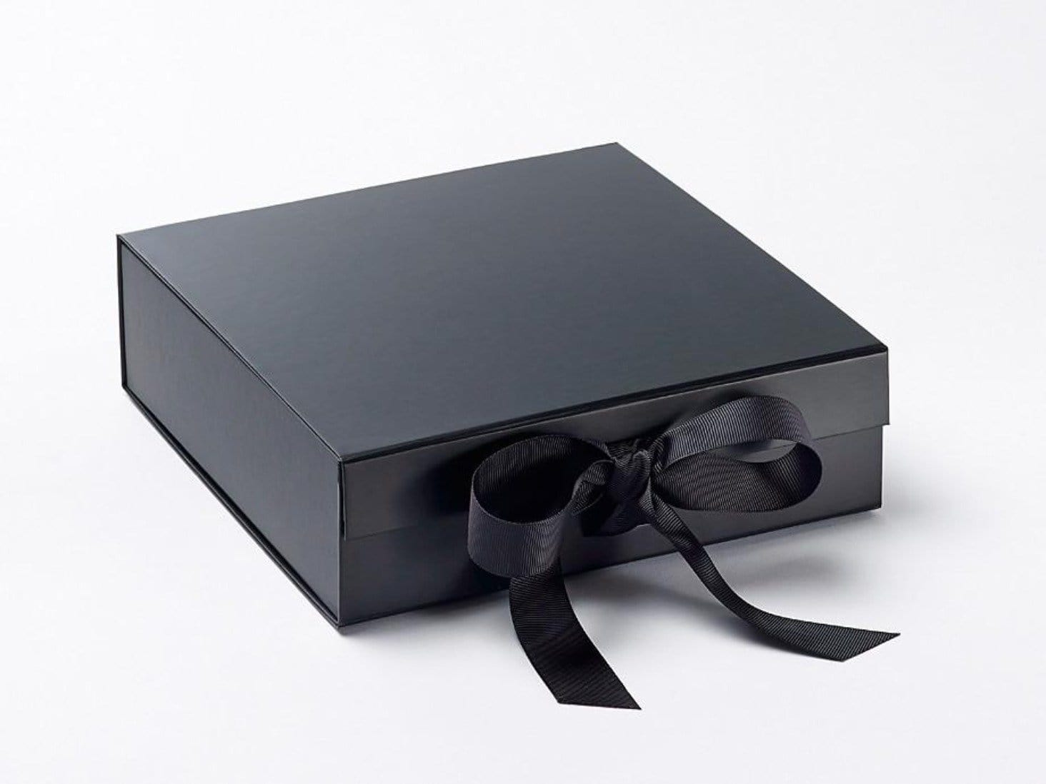 Black Medium Gift Boxes with black grosgrain ribbon