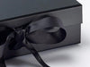 Black Medium gift box grosgrain ribbon detail from Foldabox
