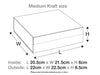 Natural Kraft Medium Folding Gift Box Assembled Size Line Drawing