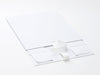 White Large Fixed Ribbon Gift Box Supplied Flat