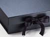 Large Pewter Luxury Magnetic Closure Gift Box Ribbon Detail
