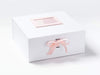 Example of Pale Pink Saddle Stitched Ribbon Featured on White XL Deep Gift Box with Pale Pink Photo Frame