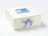Rose Pink and French Blue Double Ribbon Bow on Ivory Gift Box with Pale Blue Photo Frame