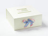 Rose Pink and French Blue Double Ribbon Bow on Ivry Gift Box with Ivory Photo Frame