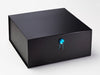 Black XL Deep Gift Box with Blue Tourmaline Gemstone Closure