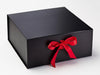Black XL Deep Gift Box featured with Bright Red Ribbon